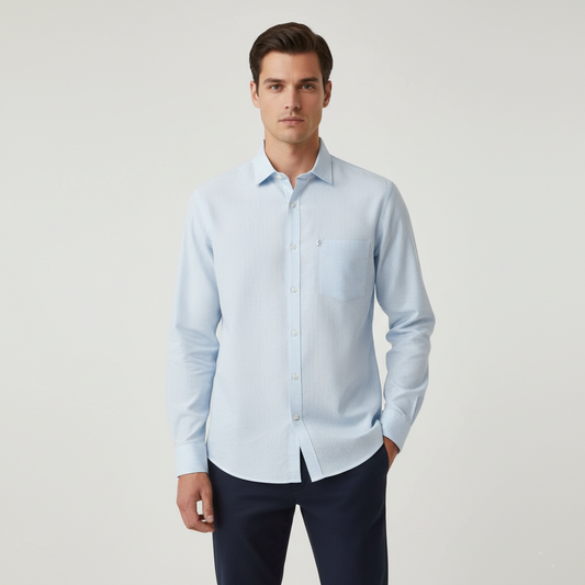 Sky Blue Thin-Stripe Shirt