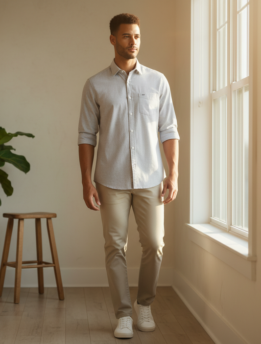 Grey Micro-Checks Shirt