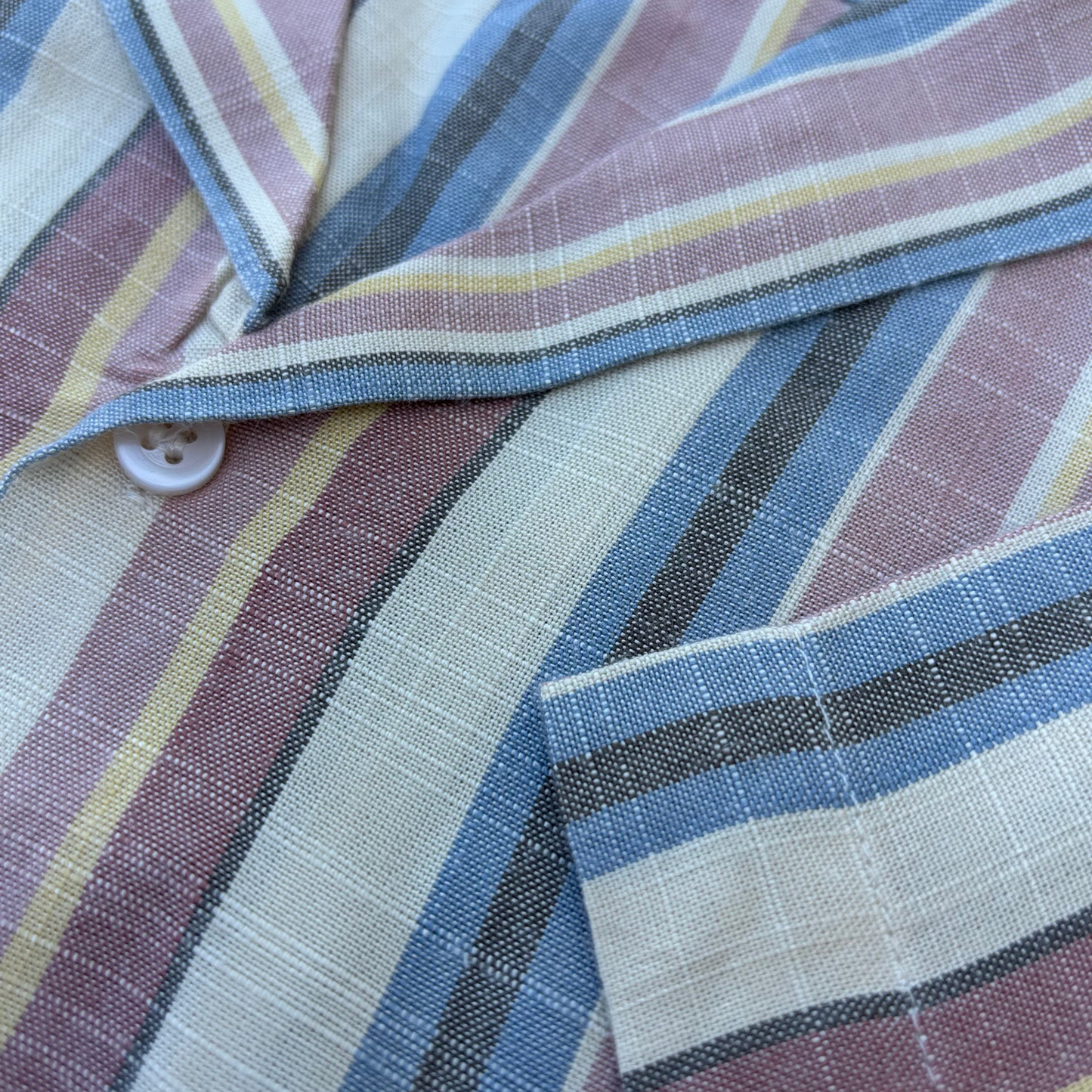 Linen Multistripe Cuban Collar Shirt