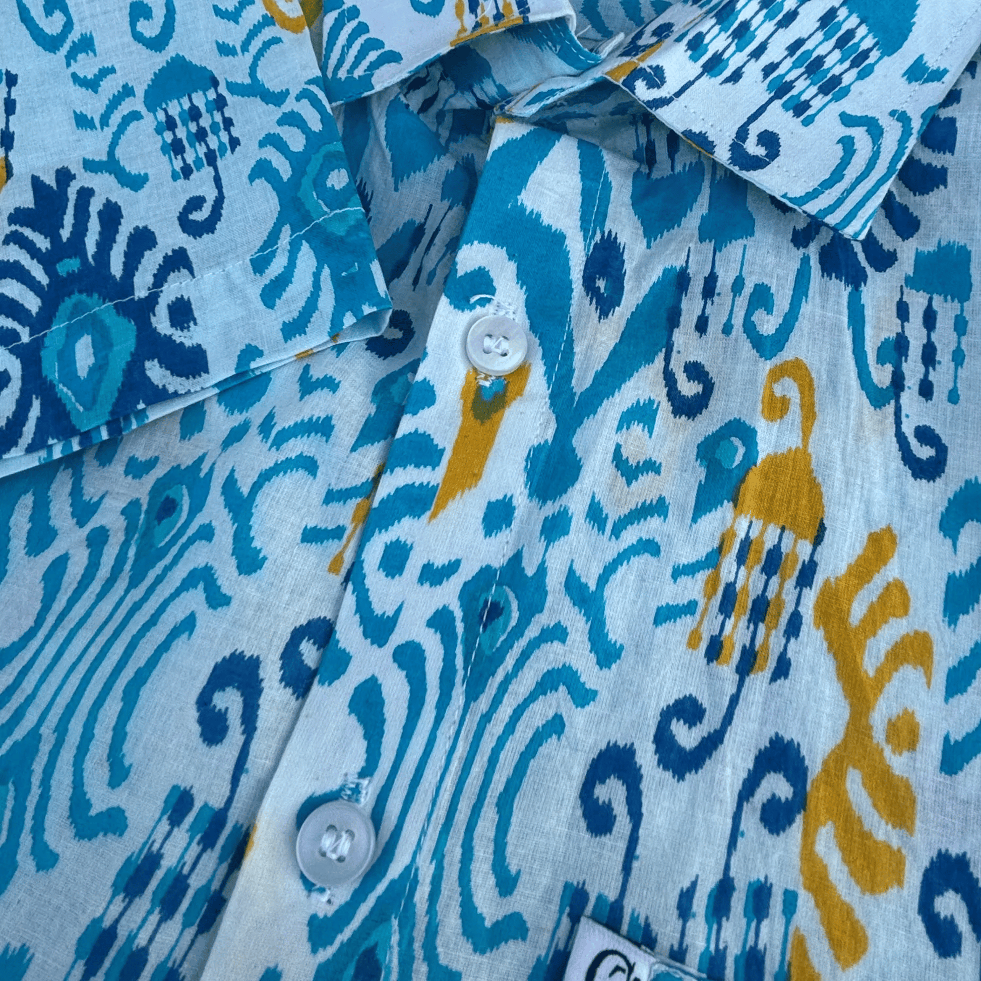 Sky Blue Ikat Print