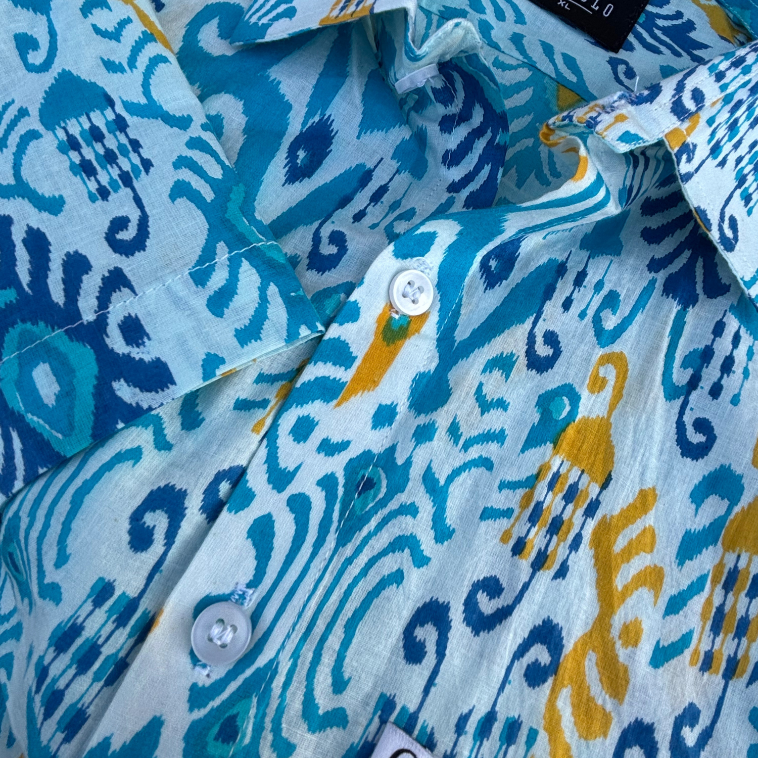 Sky Blue Ikat Print