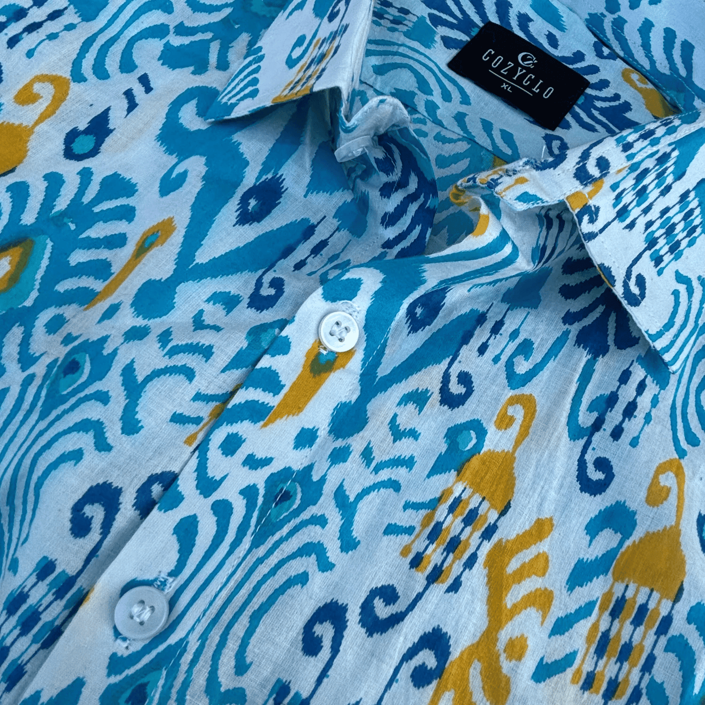 Sky Blue Ikat Print