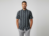 Black with Grey & White Stripe Shirt