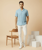 Sky Blue Cuban Collar Shirt