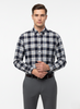 Dark Navy Checkered Shirt - Multi-Tone