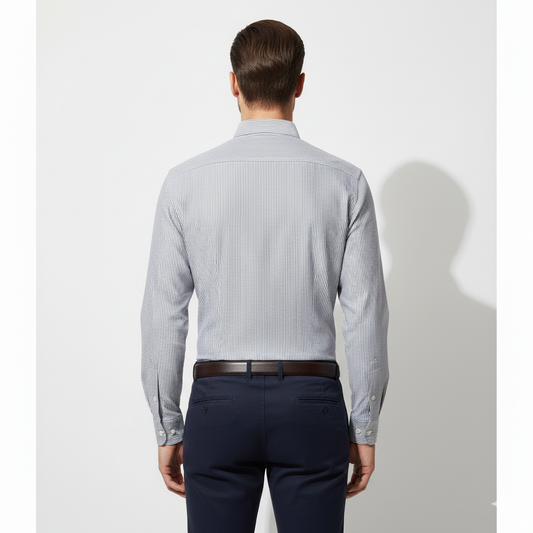 Grey Thin-Stripe Shirt