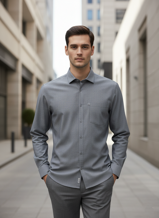 Black Micro-Checks Shirt