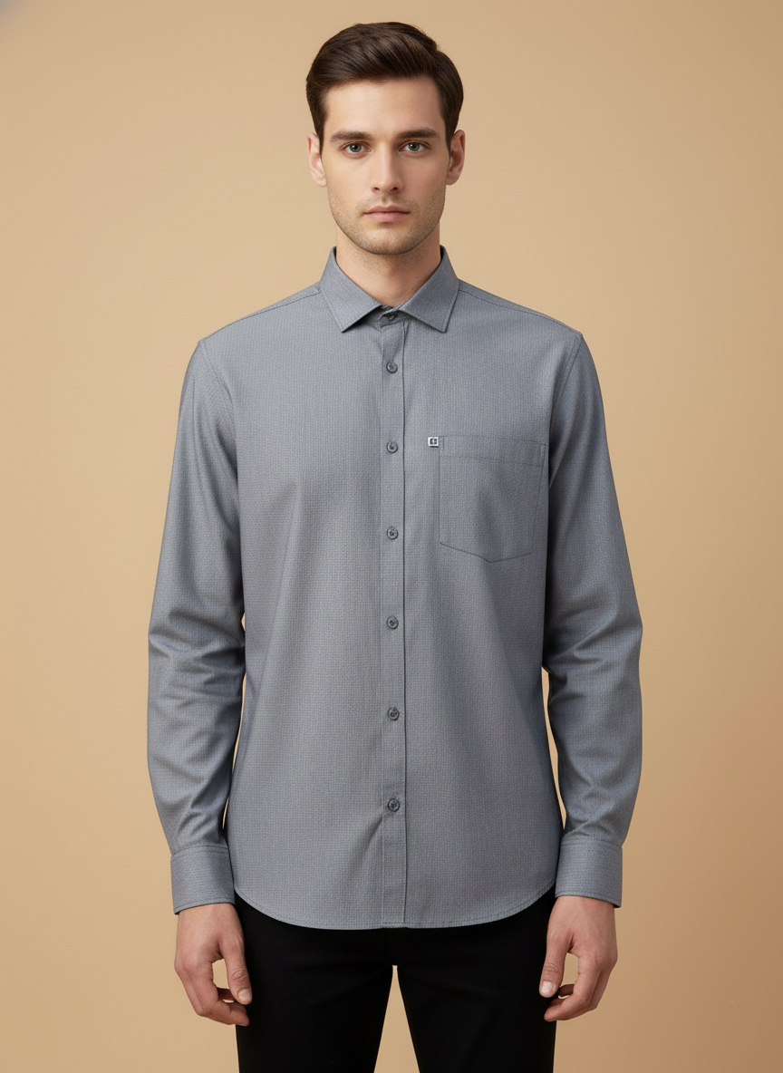 Black Micro-Checks Shirt