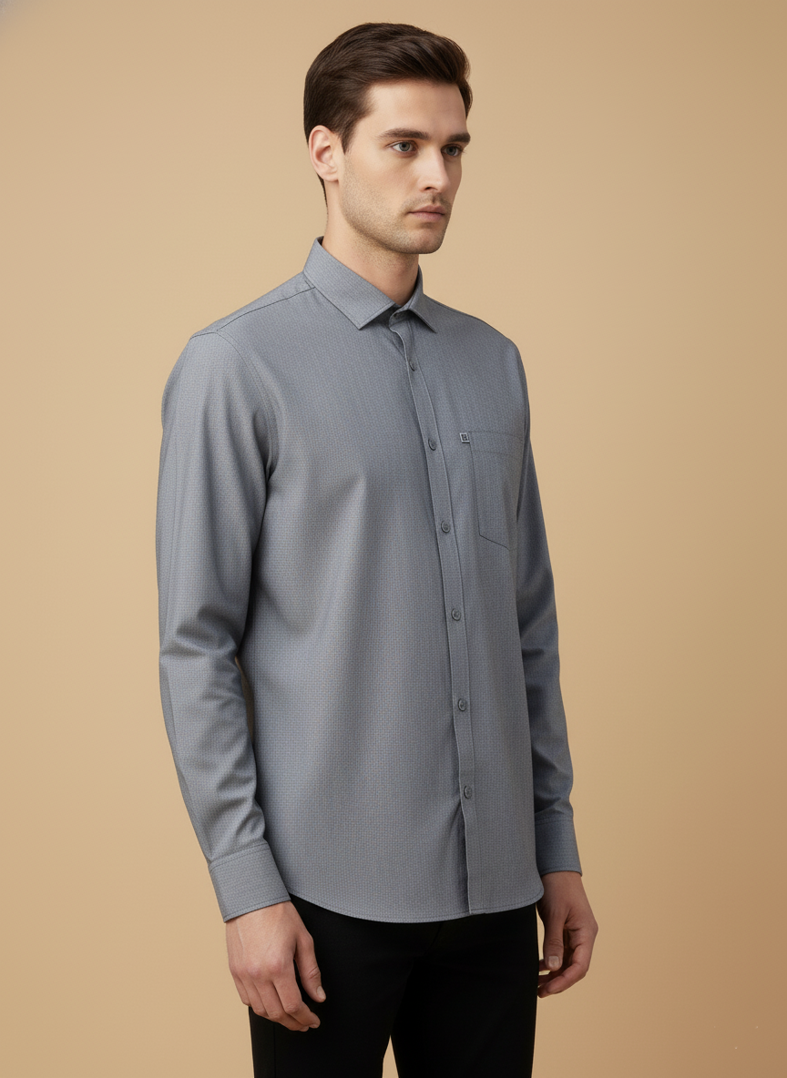 Black Micro-Checks Shirt