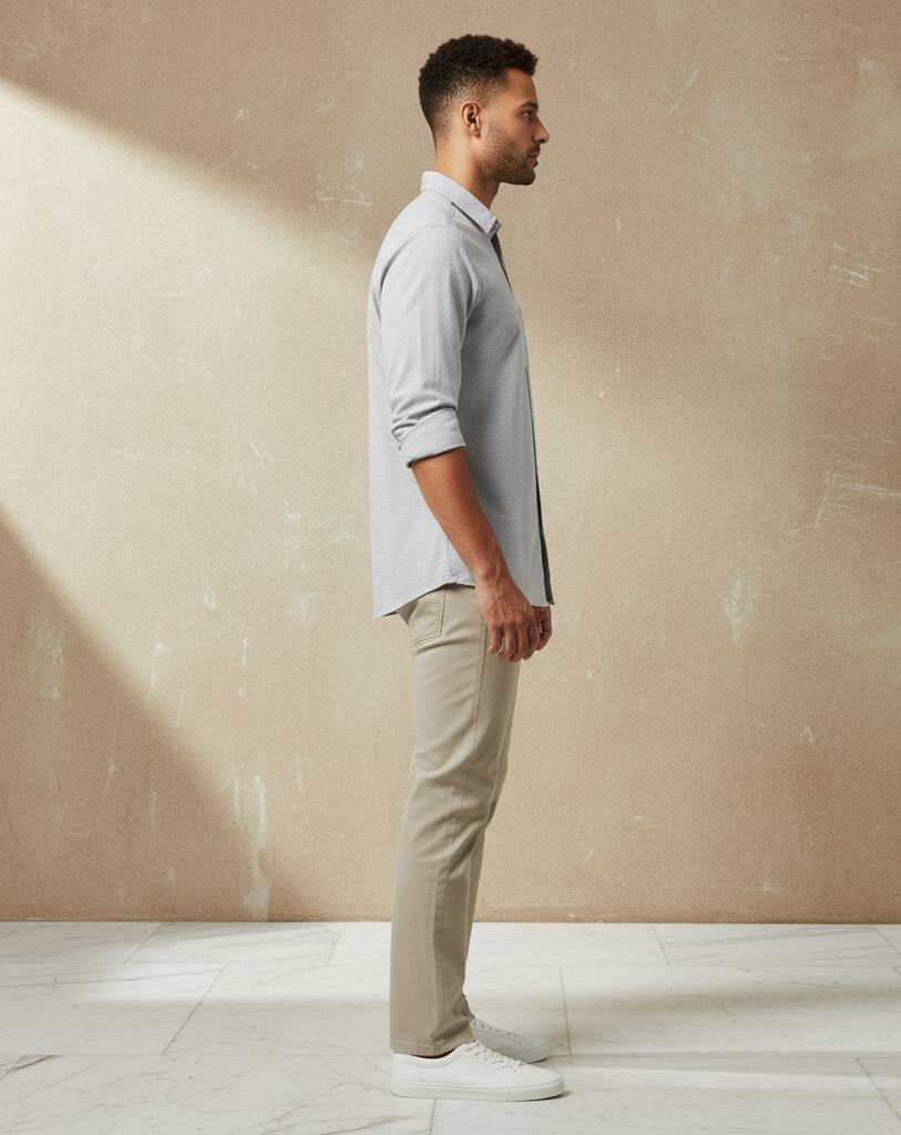 Grey Micro-Checks Shirt