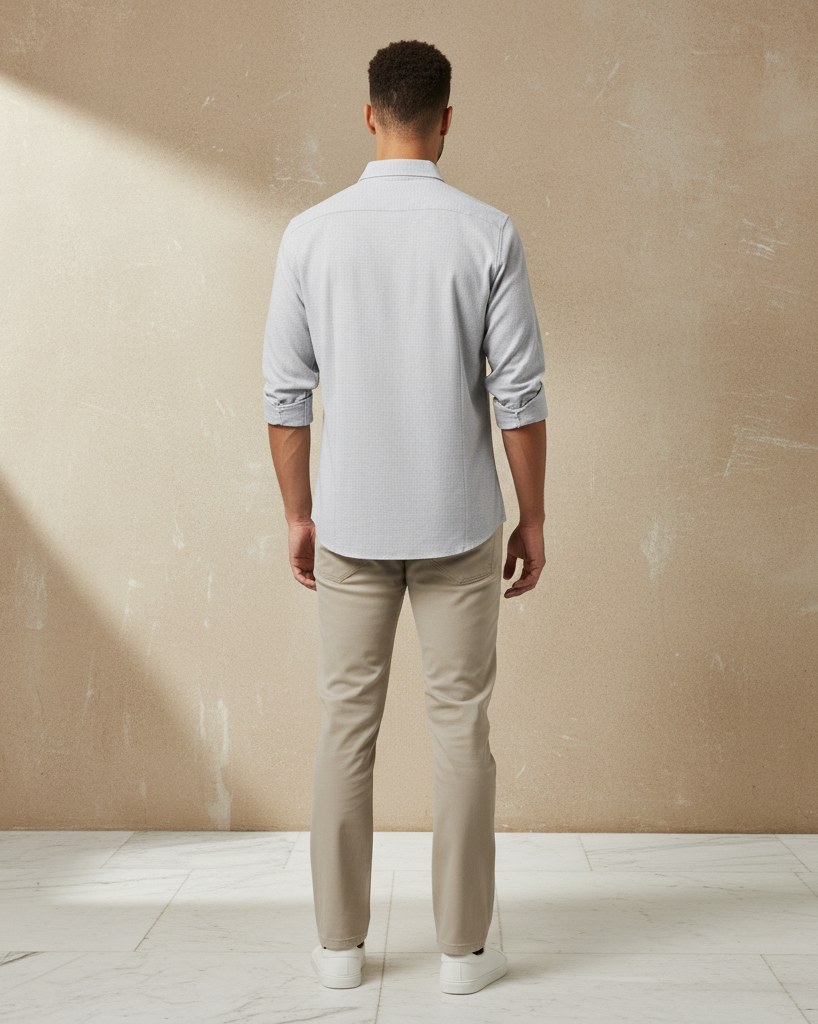 Grey Micro-Checks Shirt