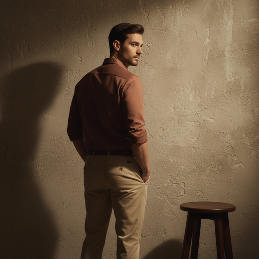 Warm Brown Classic Linen-Cotton Shirt