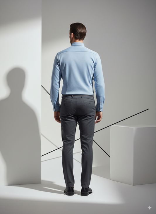 Ice Blue Dual-Pocket Shirt