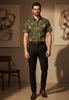 Green Floral Print Cotton Shirt
