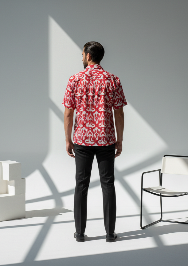 Red Ikat Print