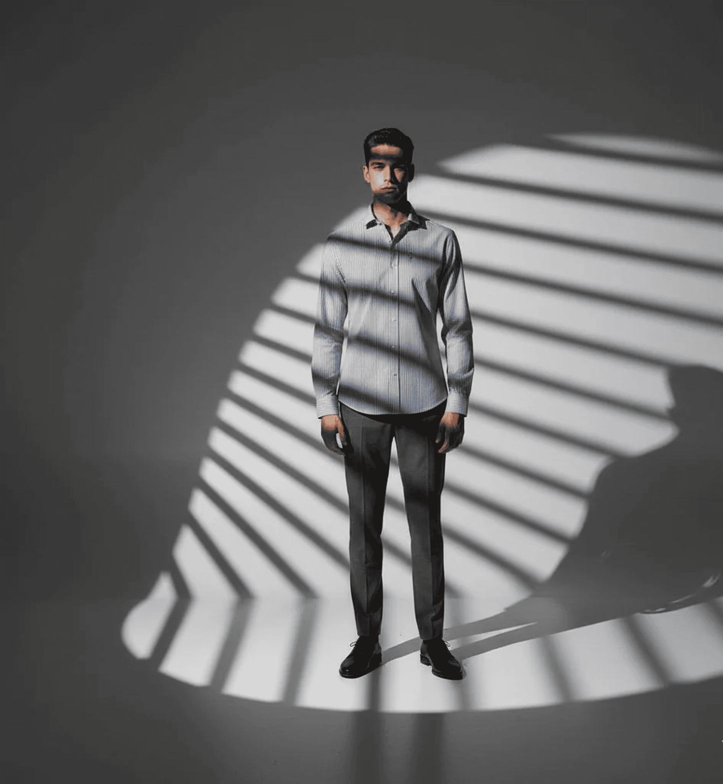 Grey Thin-Stripe Shirt