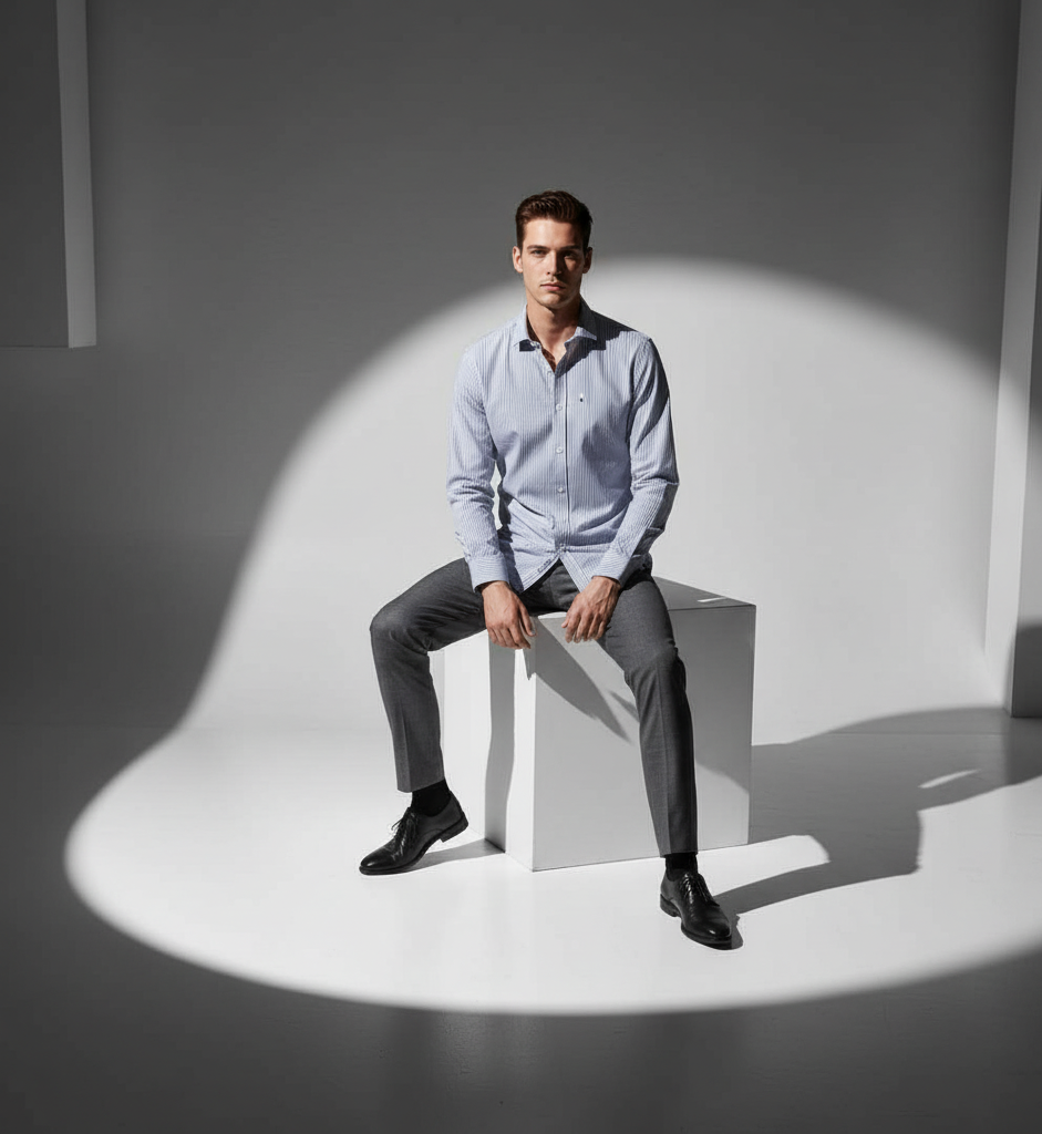 Grey Thin-Stripe Shirt