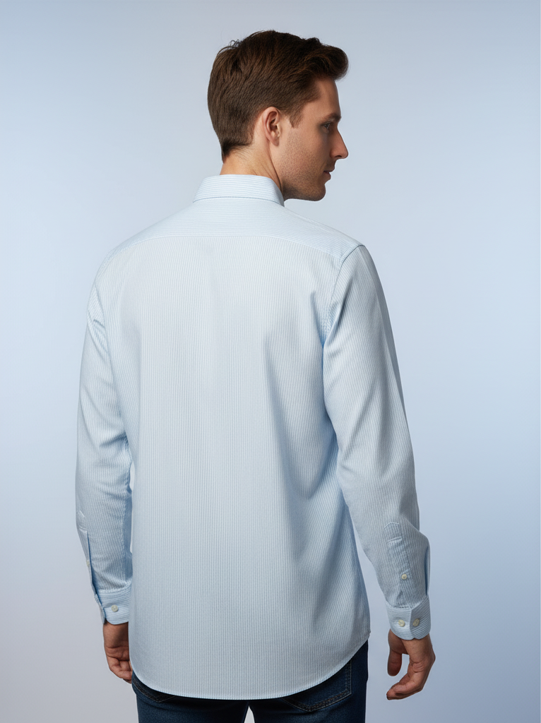 Sky Blue Thin-Stripe Shirt