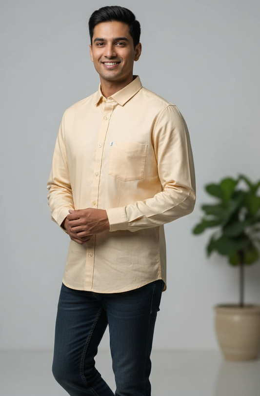 Yellow Micro-Checks Shirt