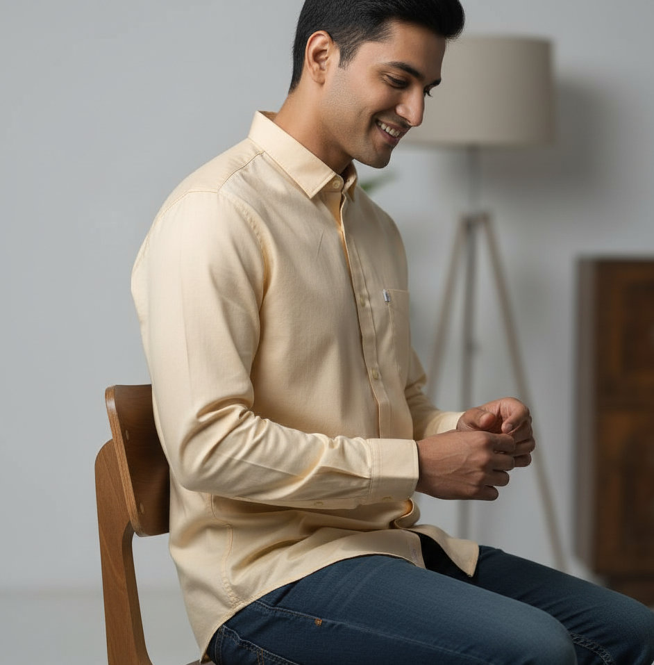 Yellow Micro-Checks Shirt