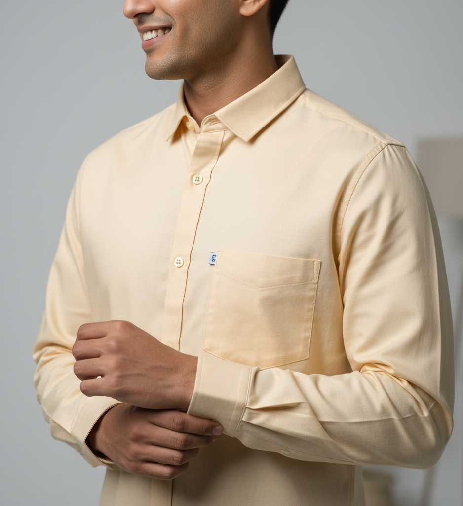 Yellow Micro-Checks Shirt